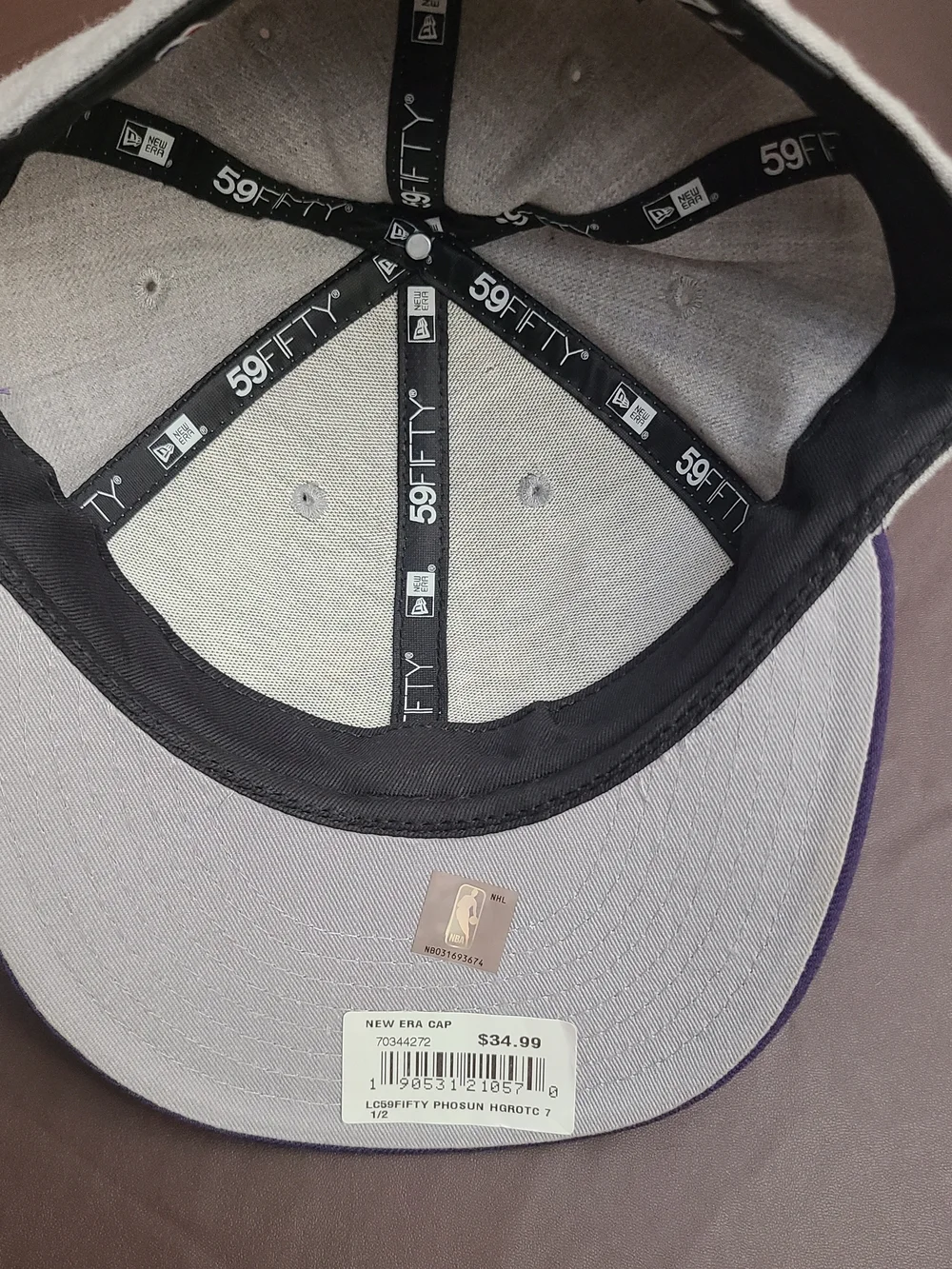 New Era Gray and Purple PHX Suns Embroidered 59FIFTY Cap Hat